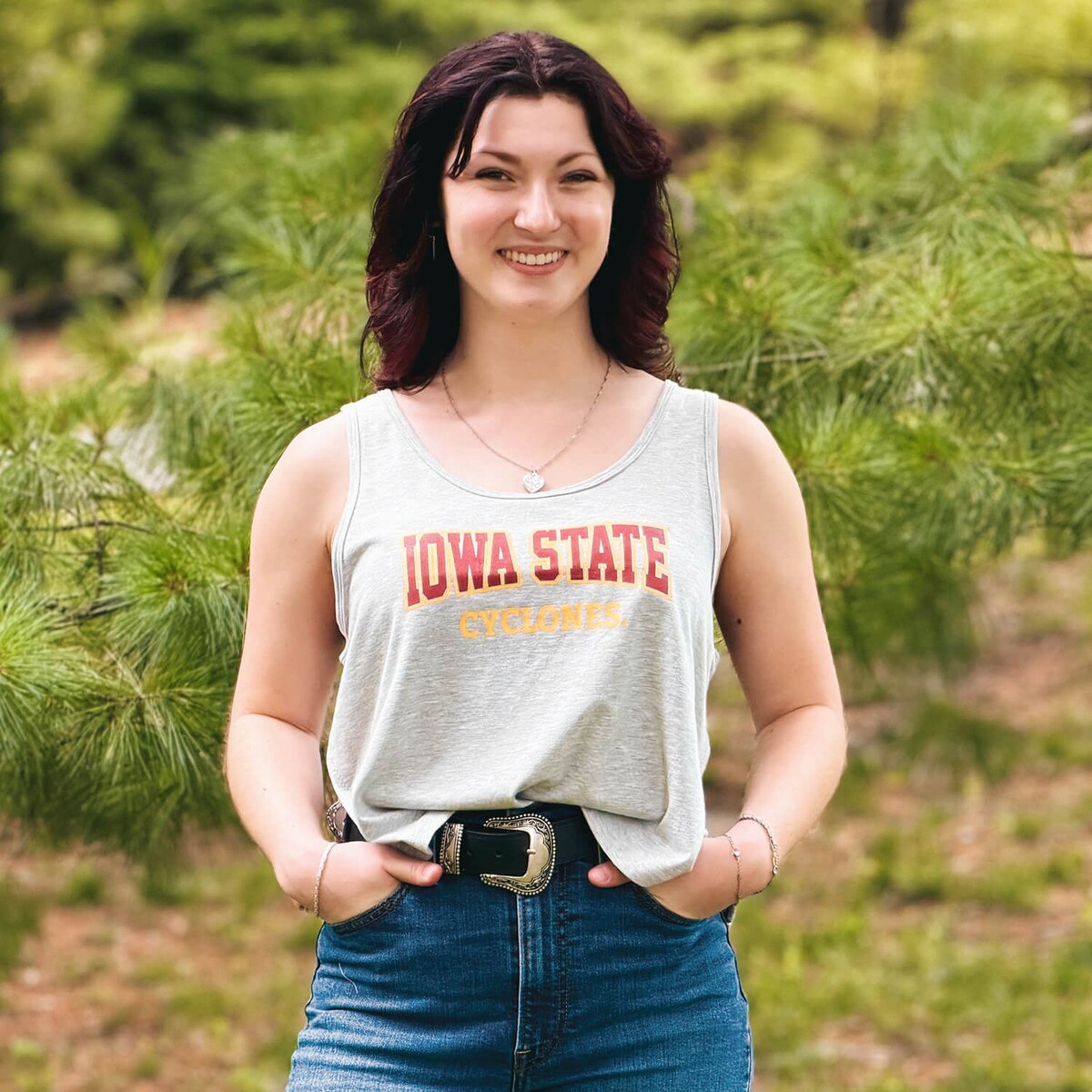 Zoozatz Women's Iowa State Cyclones Gray Taurus Tank